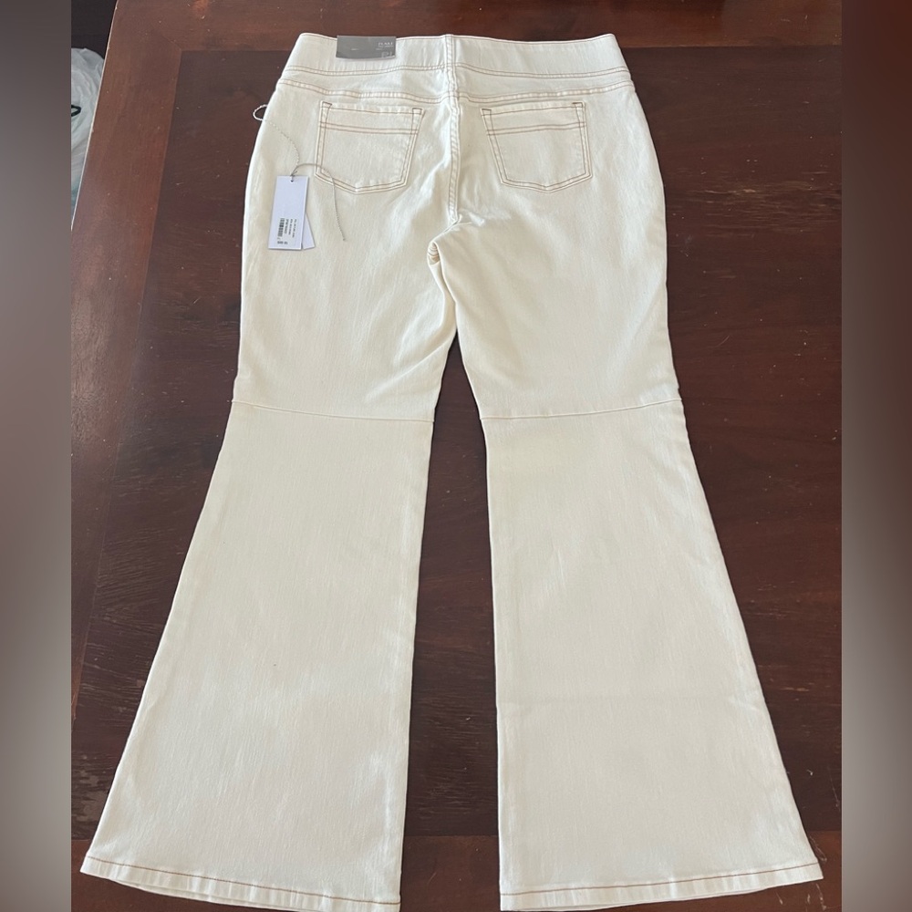 Soft Surroundings Petite Flare Bootcut Women’s Cream Denim Trousers | PL